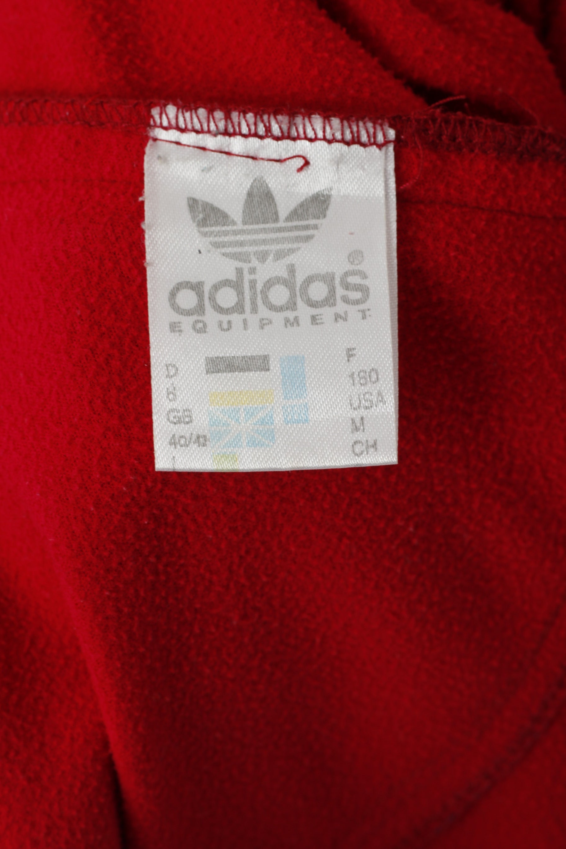 Felpa Adidas da uomo M. Felpa Oldschool con cappuccio e cerniera vintage rossa lucida