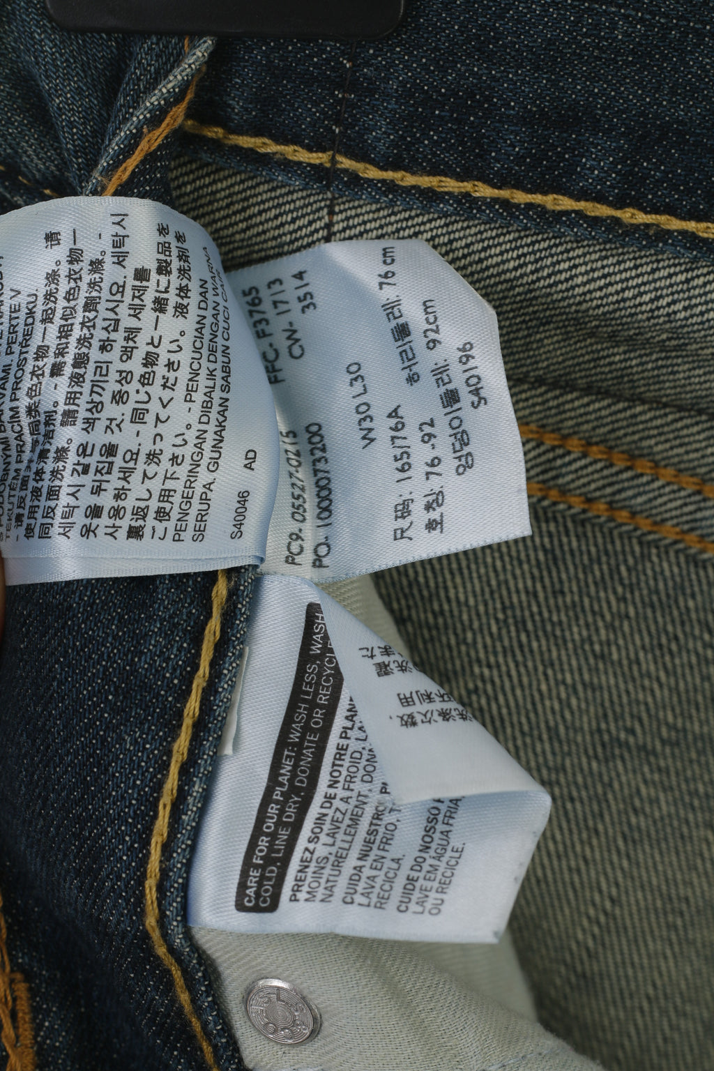 Levi's Donna 30 Pantaloni Jeans Pantaloni a gamba dritta in cotone vintage denim blu scuro