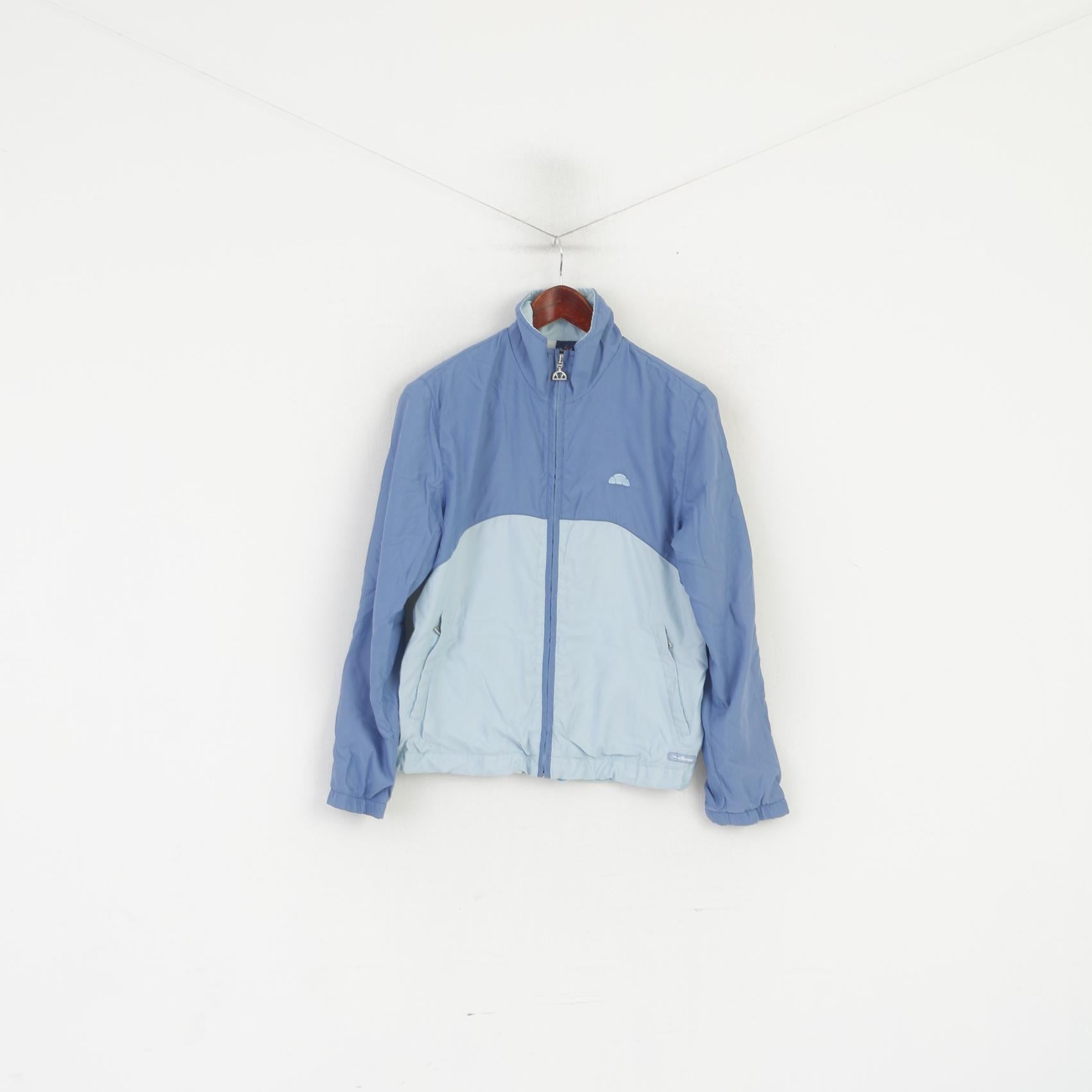 Ellesse Femmes 10 36 S Veste Bleu Léger Vintage Full Zip Sportswear Top