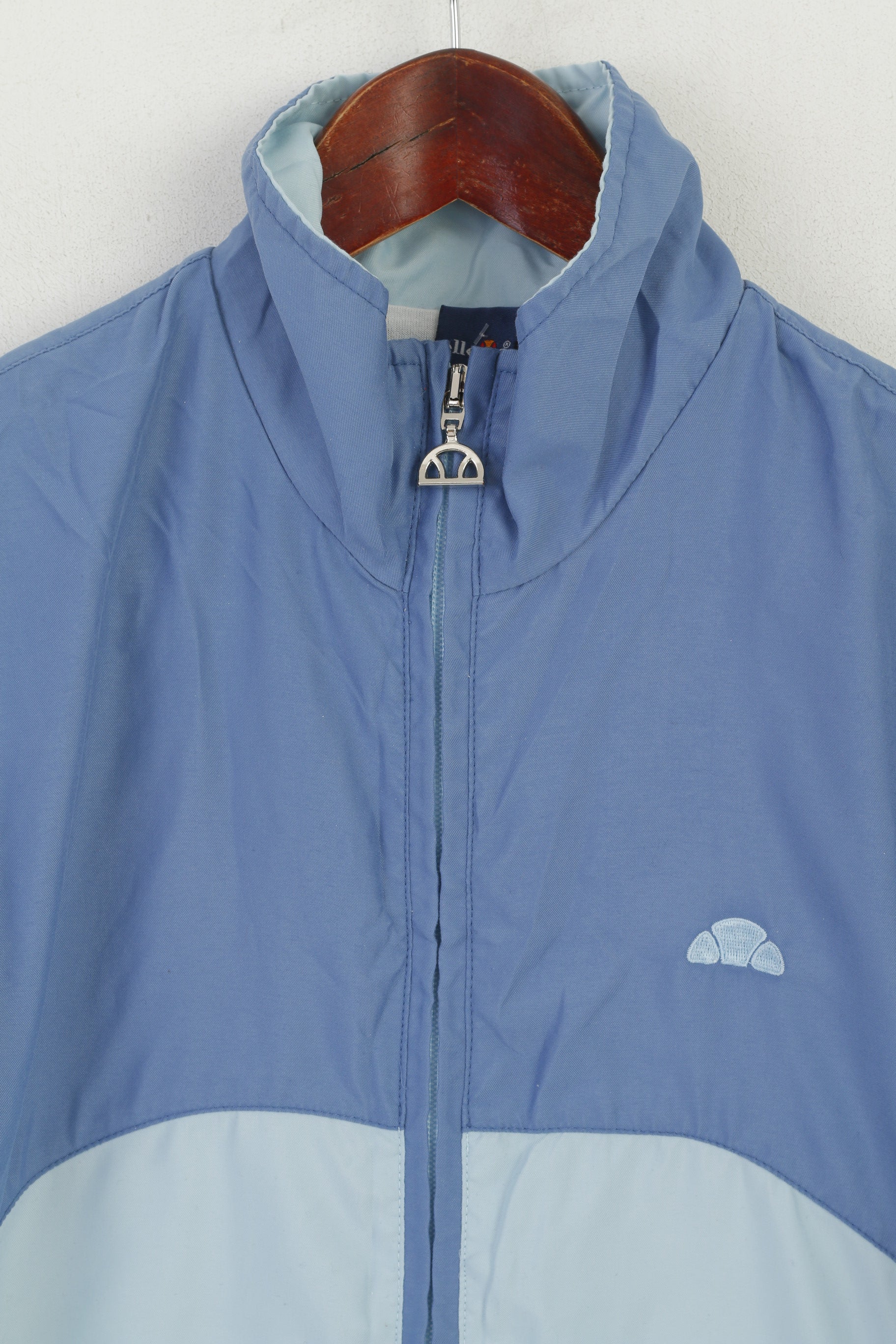 Ellesse Femmes 10 36 S Veste Bleu Léger Vintage Full Zip Sportswear Top
