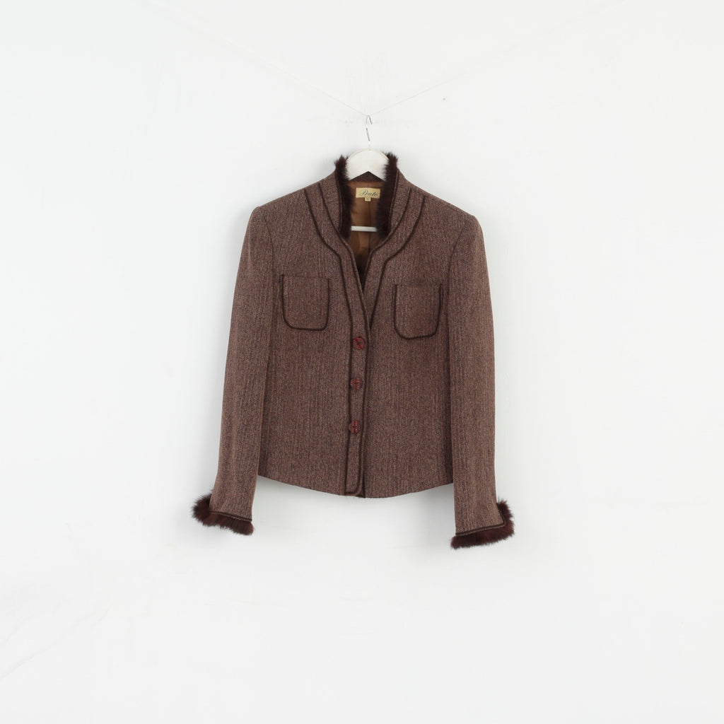 Prato Donna 42 Blazer Giacca con spalline classiche morbide in viscosa marrone