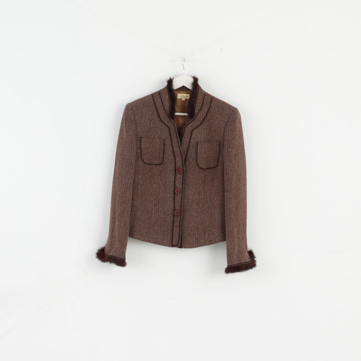 Prato Donna 42 Blazer Giacca con spalline classiche morbide in viscosa marrone