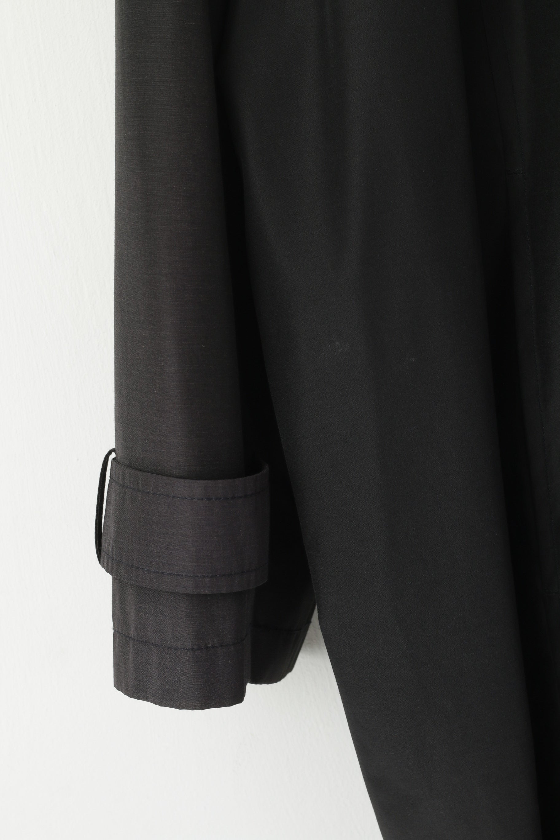 Vintage Women 3XL Coat Black Single Breasted Lightweight Buttoned Classic Top