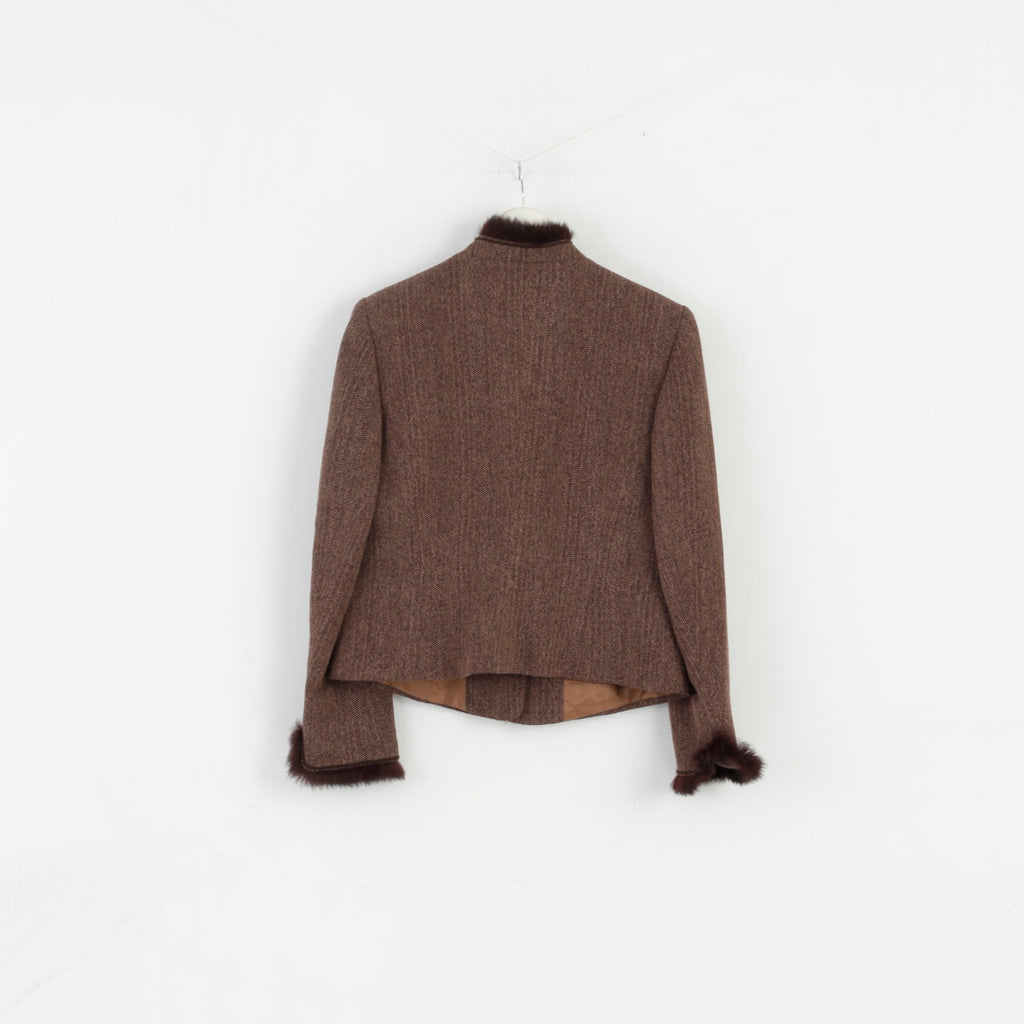 Prato Donna 42 Blazer Giacca con spalline classiche morbide in viscosa marrone