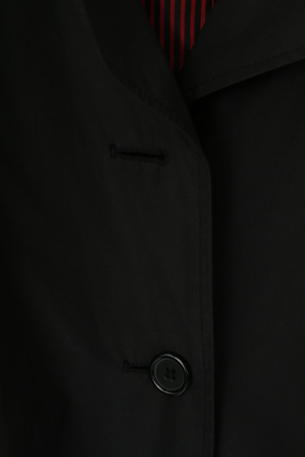 Vintage Women 3XL Coat Black Single Breasted Lightweight Buttoned Classic Top