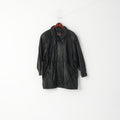 Jean Pierre Michelet Femme 42 L Veste Cuir Noir vintage années 80 Vache Nappa Imprimé Zèbre