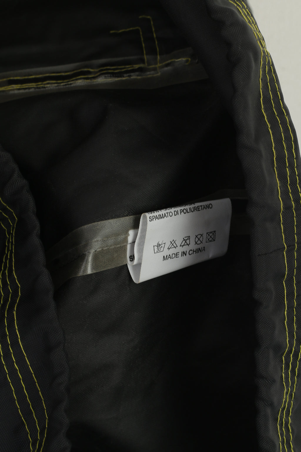 Etirel Men L Long Jacket Black Nylon Waterproof Full Zipper Rainproof Vintage Top