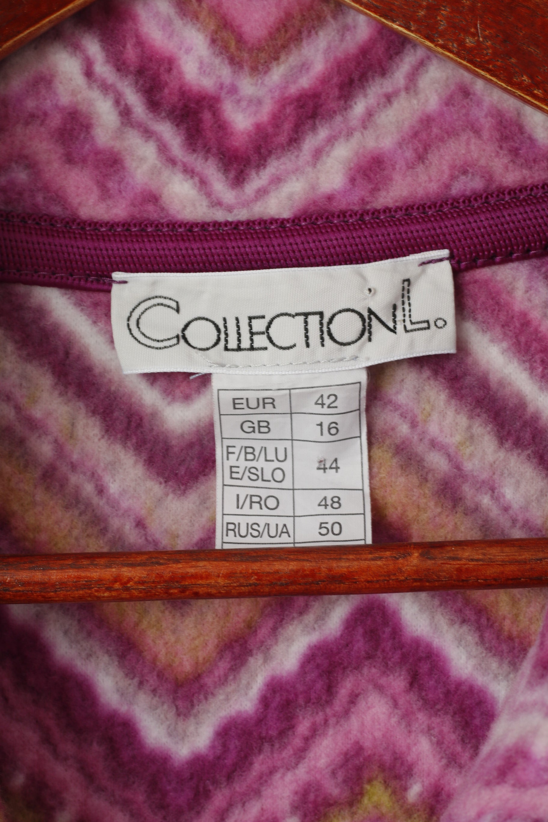 Collection L. Women 16 42 L Fleece Top Pink Full Zipper Soft Casual Sweatshirt