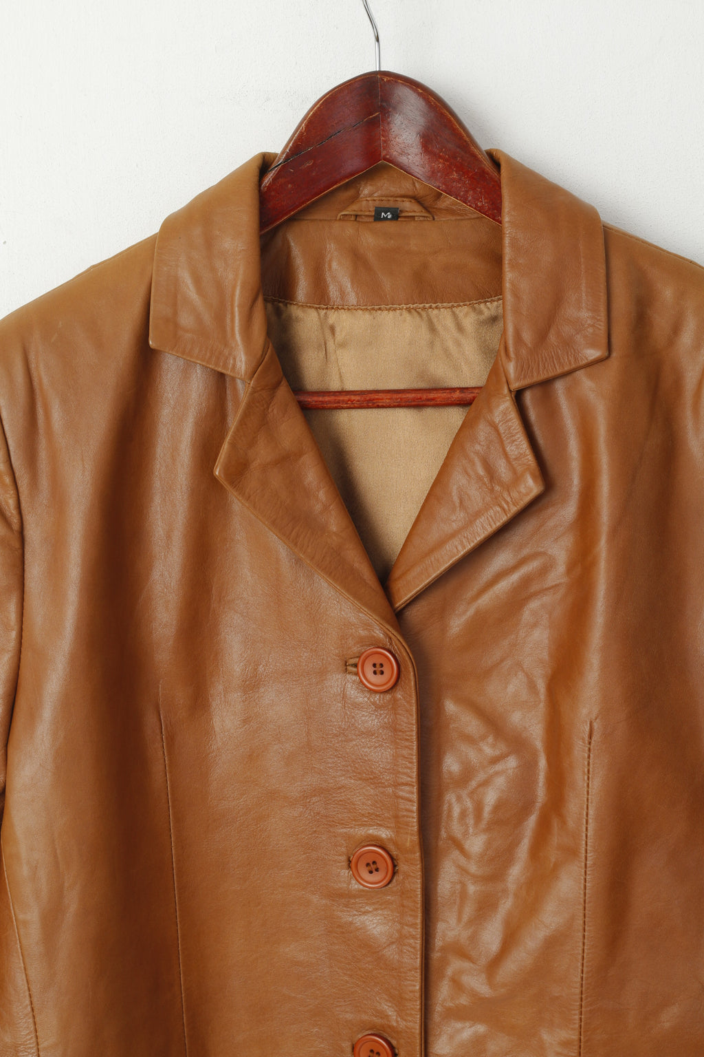Giacca vintage da donna M. Giacca casual monopetto in pelle marrone