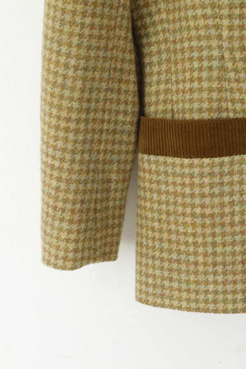 Bernadetta Alvini Giacca Donna 38 Blazer Verde Vintage Pied De Poule in Lana Mohair