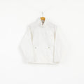 Adidas Women 10 M Pullover Jacket White Nylon Vintage Retro '00 Top