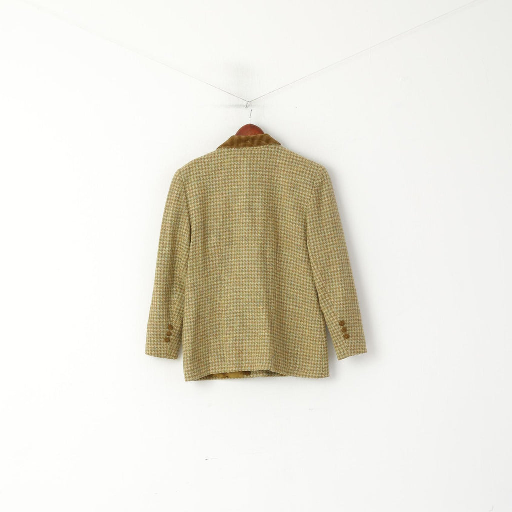 Bernadetta Alvini Giacca Donna 38 Blazer Verde Vintage Pied De Poule in Lana Mohair