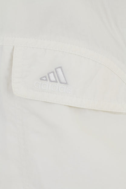 Adidas Femme 10 M Veste pull en nylon blanc vintage Rétro '00 Top