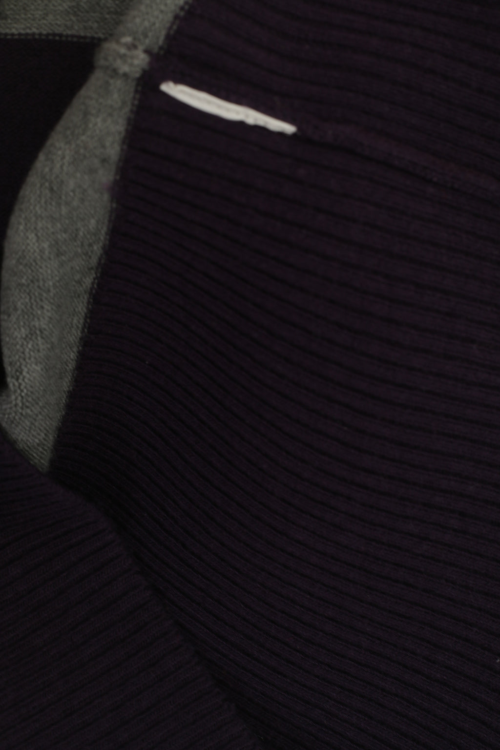 Lacoste Femmes M Jumper Gris Violet Rayé Court Stretch Col V Pull