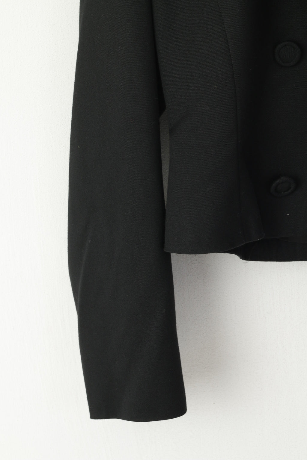 Charlotte Halton Femmes 14 M Blazer Noir Veste À Double Boutonnage À Col Court