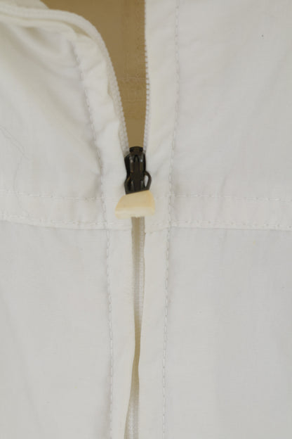 Adidas Women 10 M Pullover Jacket White Nylon Vintage Retro '00 Top