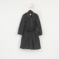 Armani Collezioni Femmes 40 M Manteau Gris Vintage Rembourré Ceinturé Classique Trench