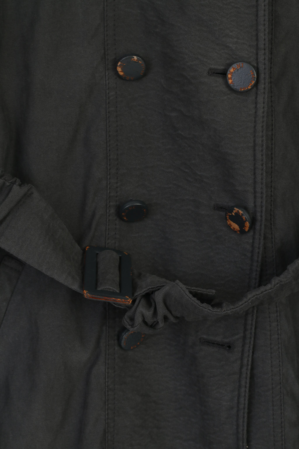 Armani Collezioni Femmes 40 M Manteau Gris Vintage Rembourré Ceinturé Classique Trench
