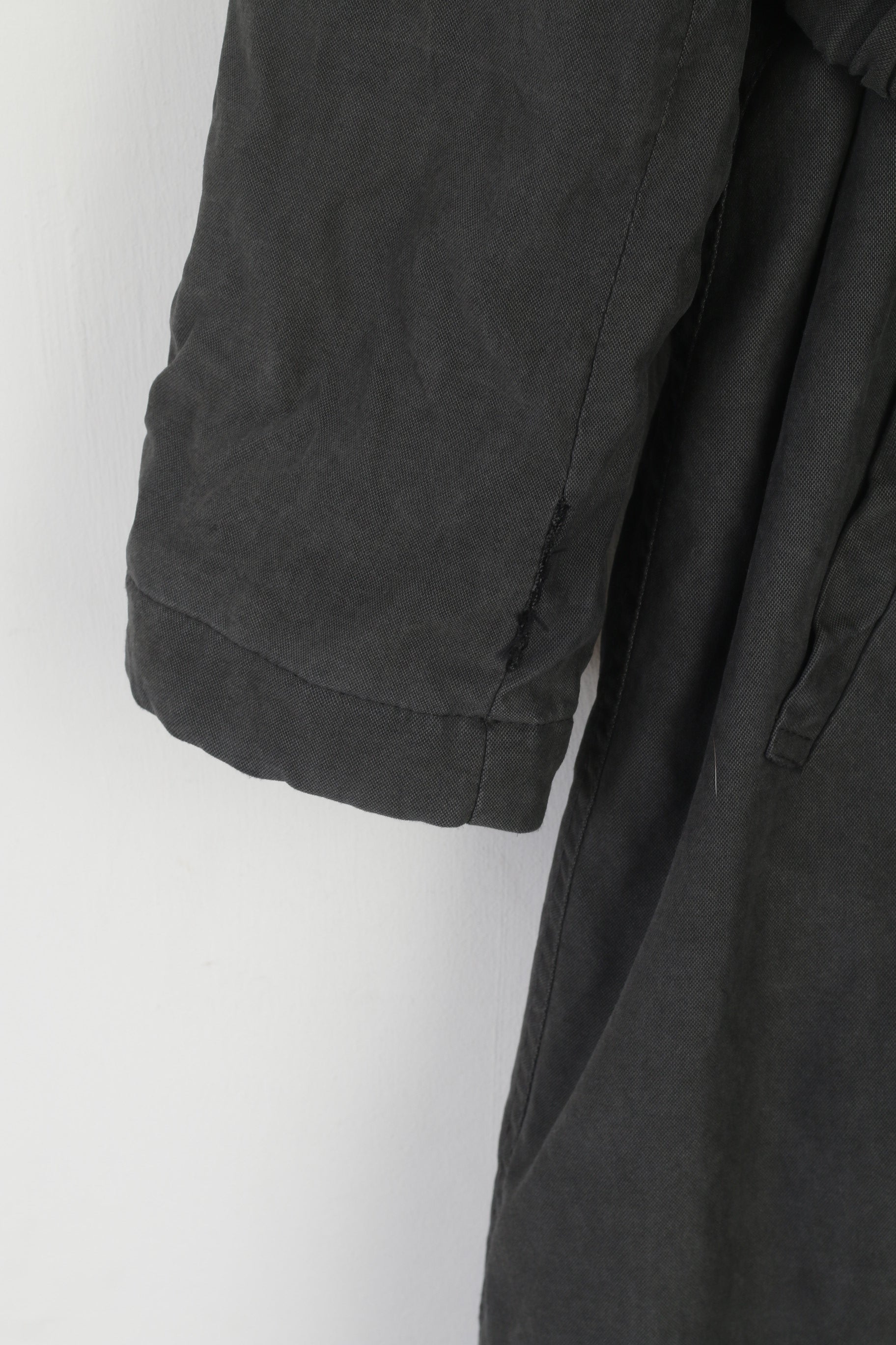 Armani Collezioni Femmes 40 M Manteau Gris Vintage Rembourré Ceinturé Classique Trench