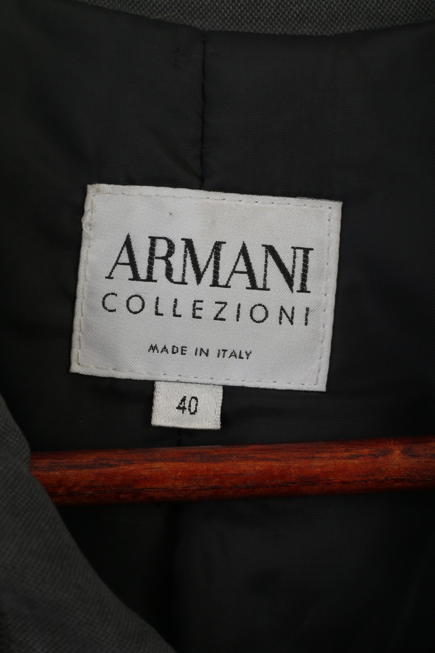Armani Collezioni Women 40 M Coat Gray Vintage Padded Belted Classic Trench