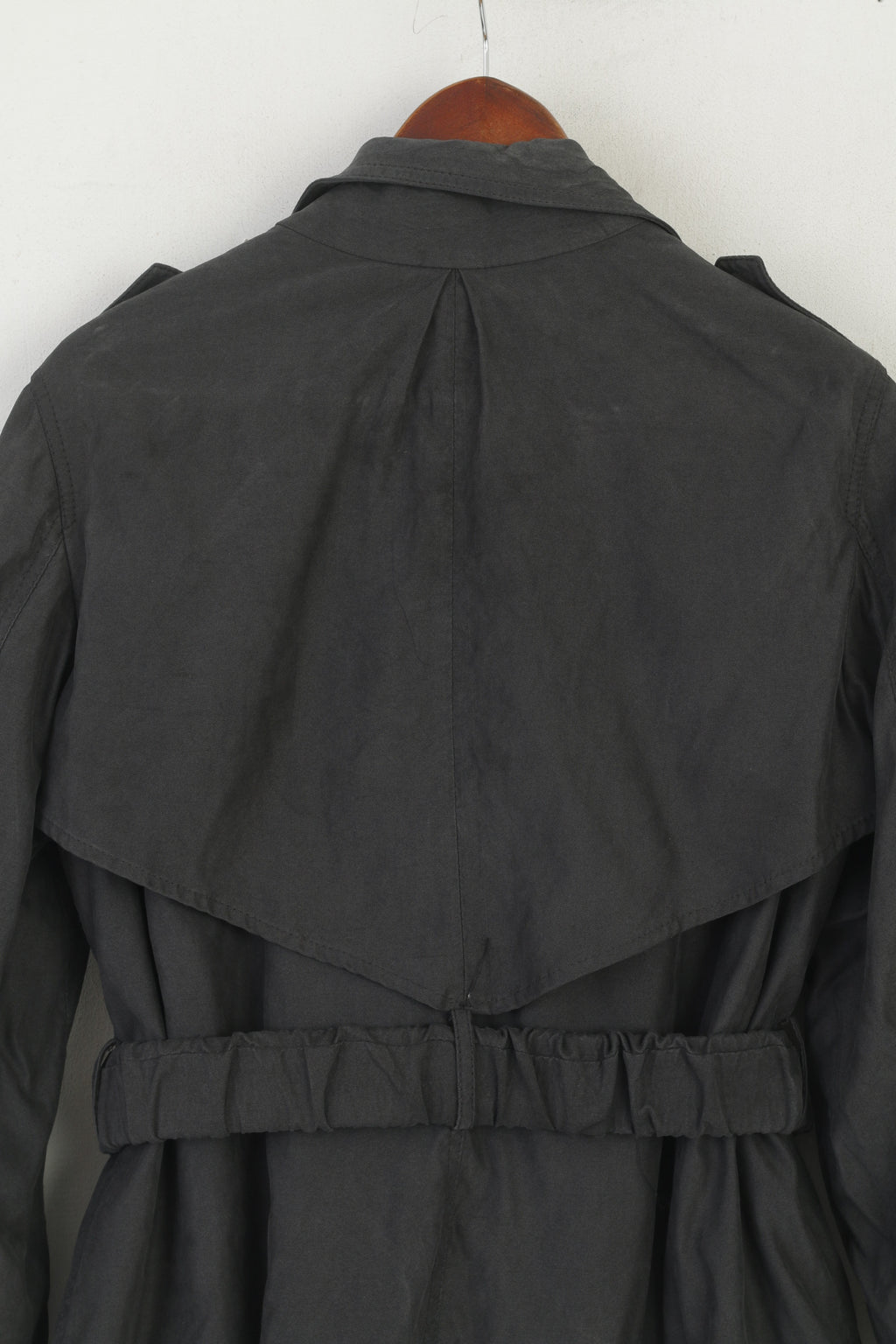 Armani Collezioni Femmes 40 M Manteau Gris Vintage Rembourré Ceinturé Classique Trench