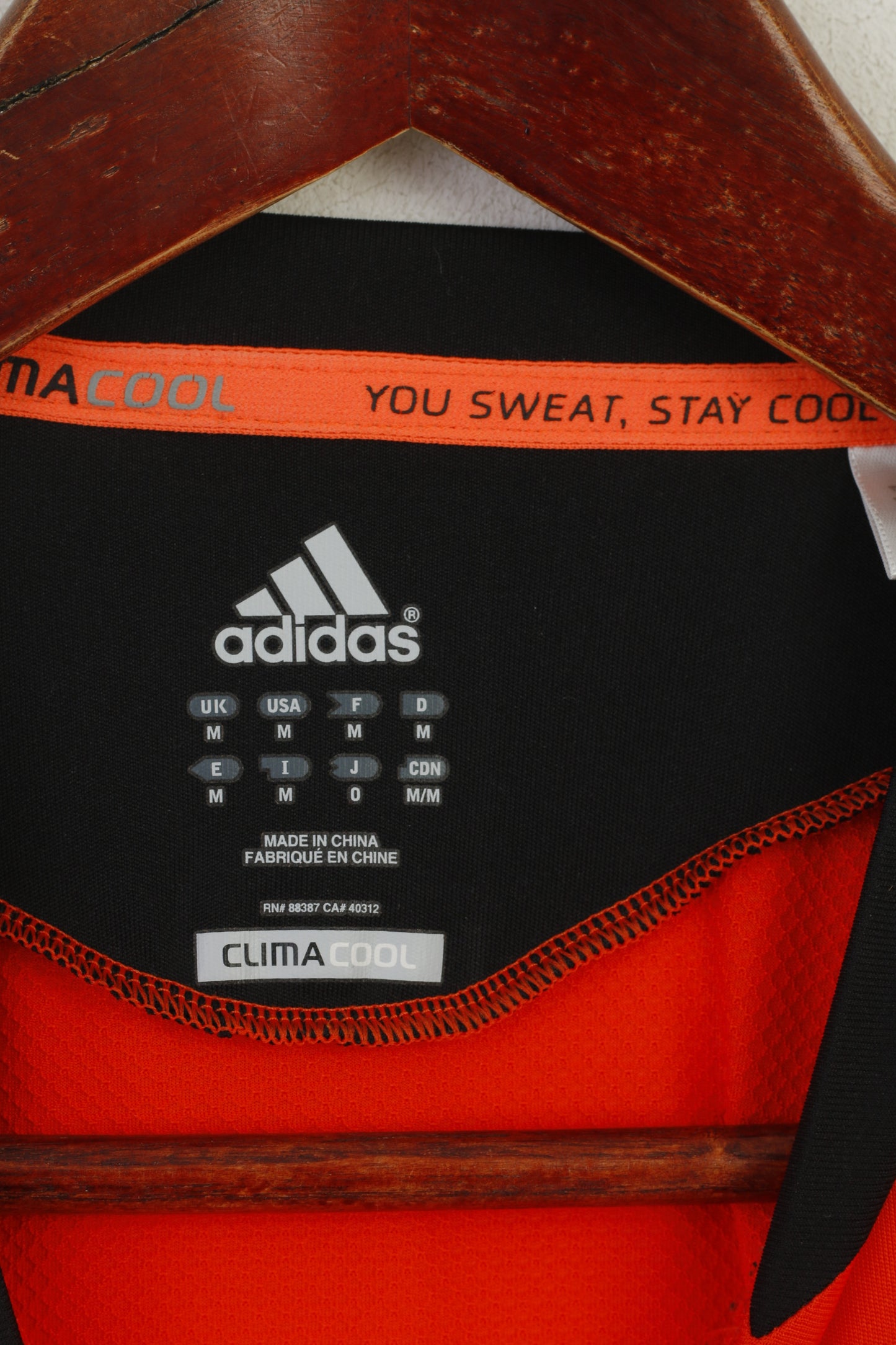 Adidas Hommes M Chemise Néon Orange Climacool Activewear Run Jersey Top