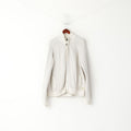 Polo Jeans Company Men XXL Sweater Beige Cotton Stretch Full Zipper Classic Top