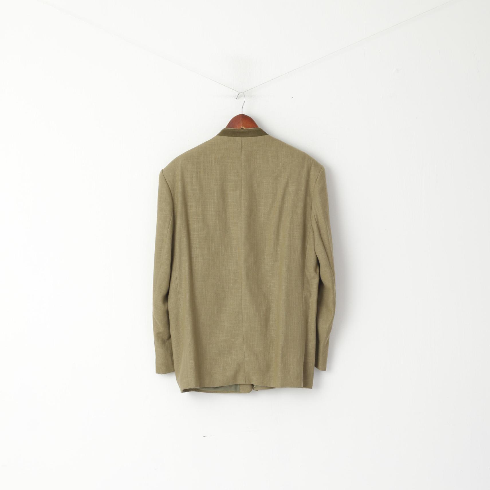 Walbusch Men 25 40 Blazer Green Linen Blend Tyrol Trachten Single Breasted Jacket