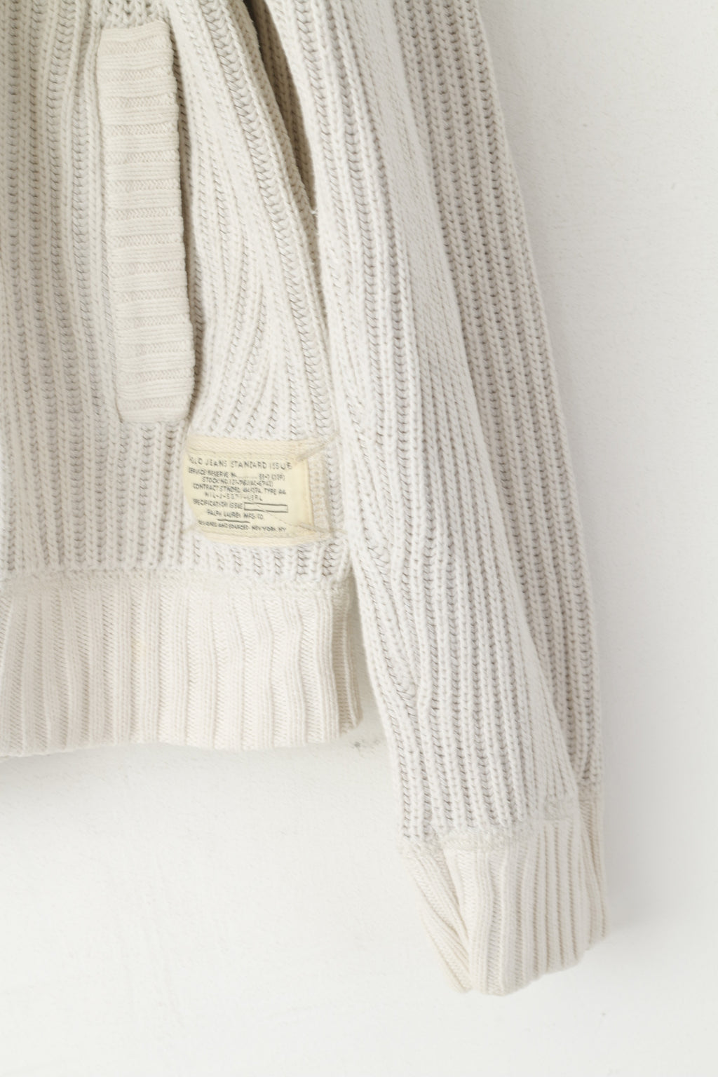 Polo Jeans Company Men XXL Sweater Beige Cotton Stretch Full Zipper Classic Top