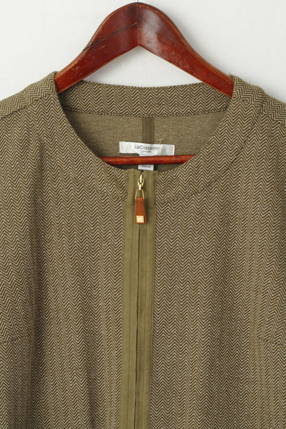Maglione classico da donna Liz Claiborne XS maglione verde con tasca con zip a zigzag