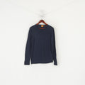 Hugo Boss Hommes M Jumper Marine Doux Mince Slim Fit Coton Ras Du Cou Pull