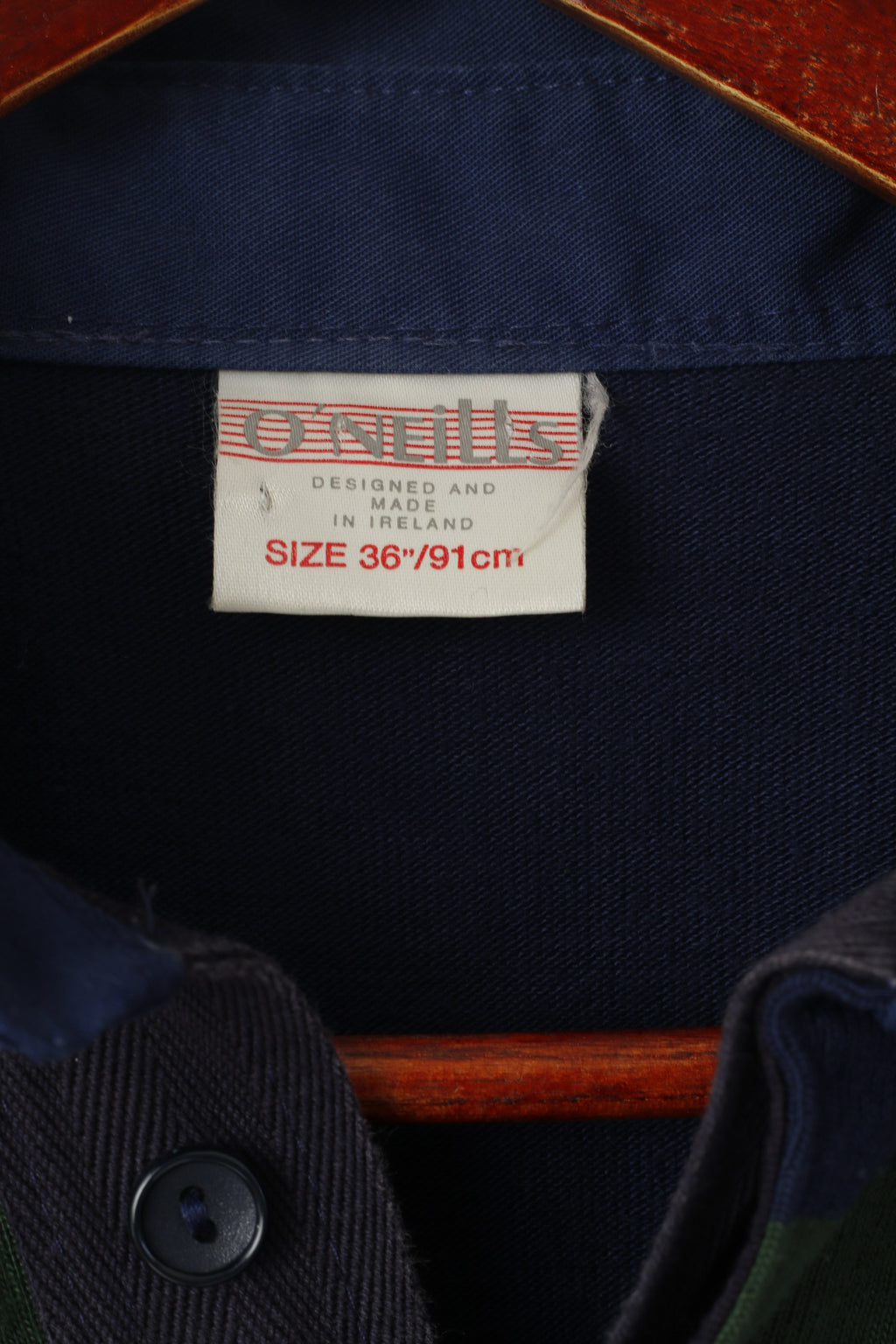 O'Neills Hommes 36" S Polo Marine LHS Beaufort Rayé Manches Longues Haut Pull