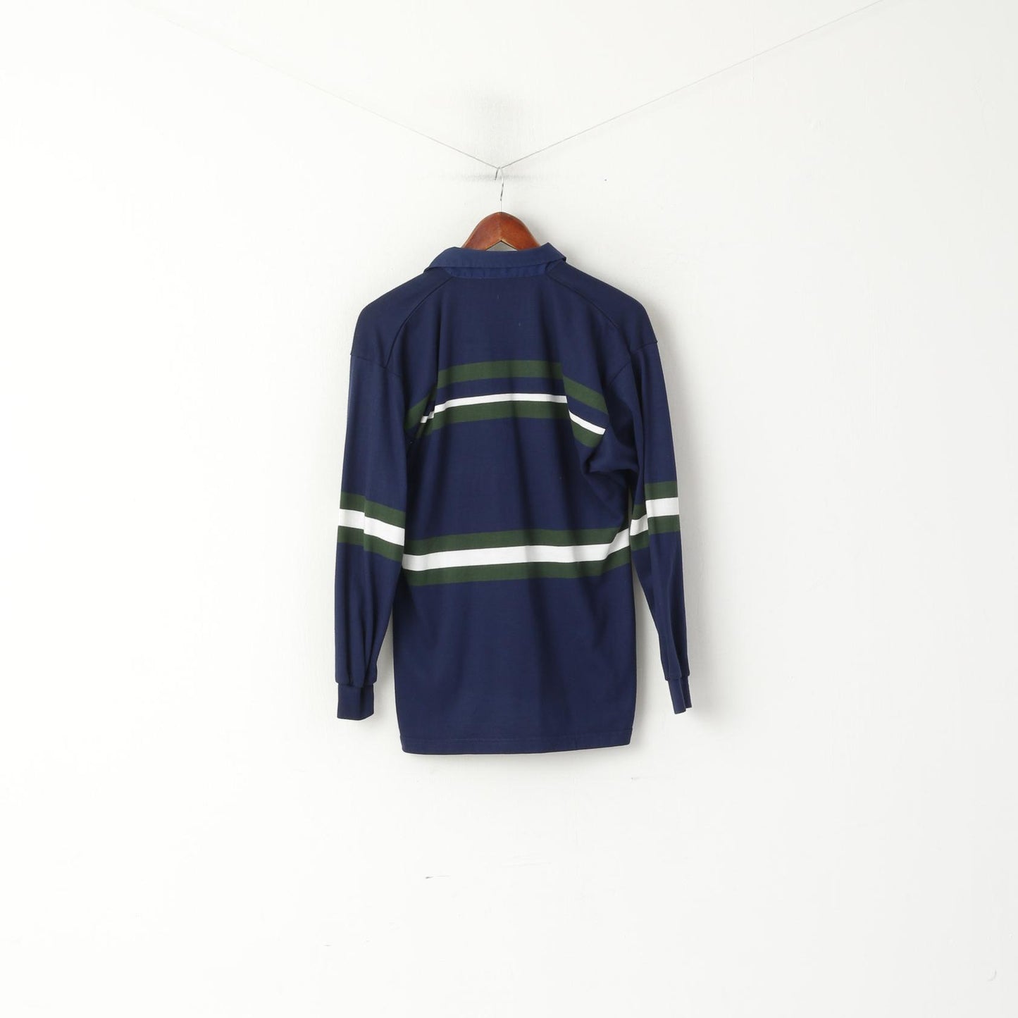 O' Neills Men 36" S Polo Shirt Navy L.H.S. Beaufort Striped Long Sleeve Top Sweater