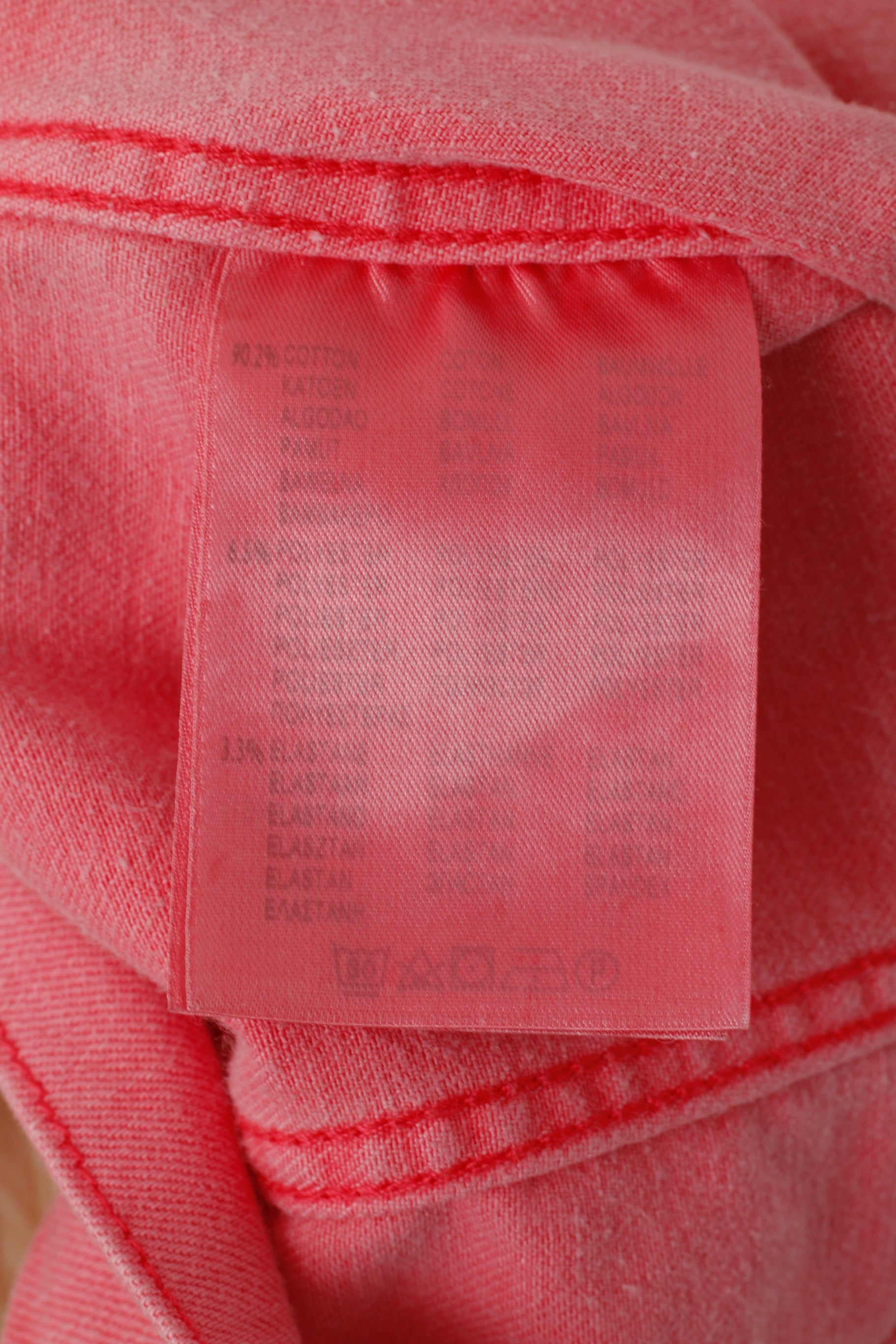 Lee Women M Denim Vest Pink Cotton Stretch Buttoned Sleeveless Rider Top