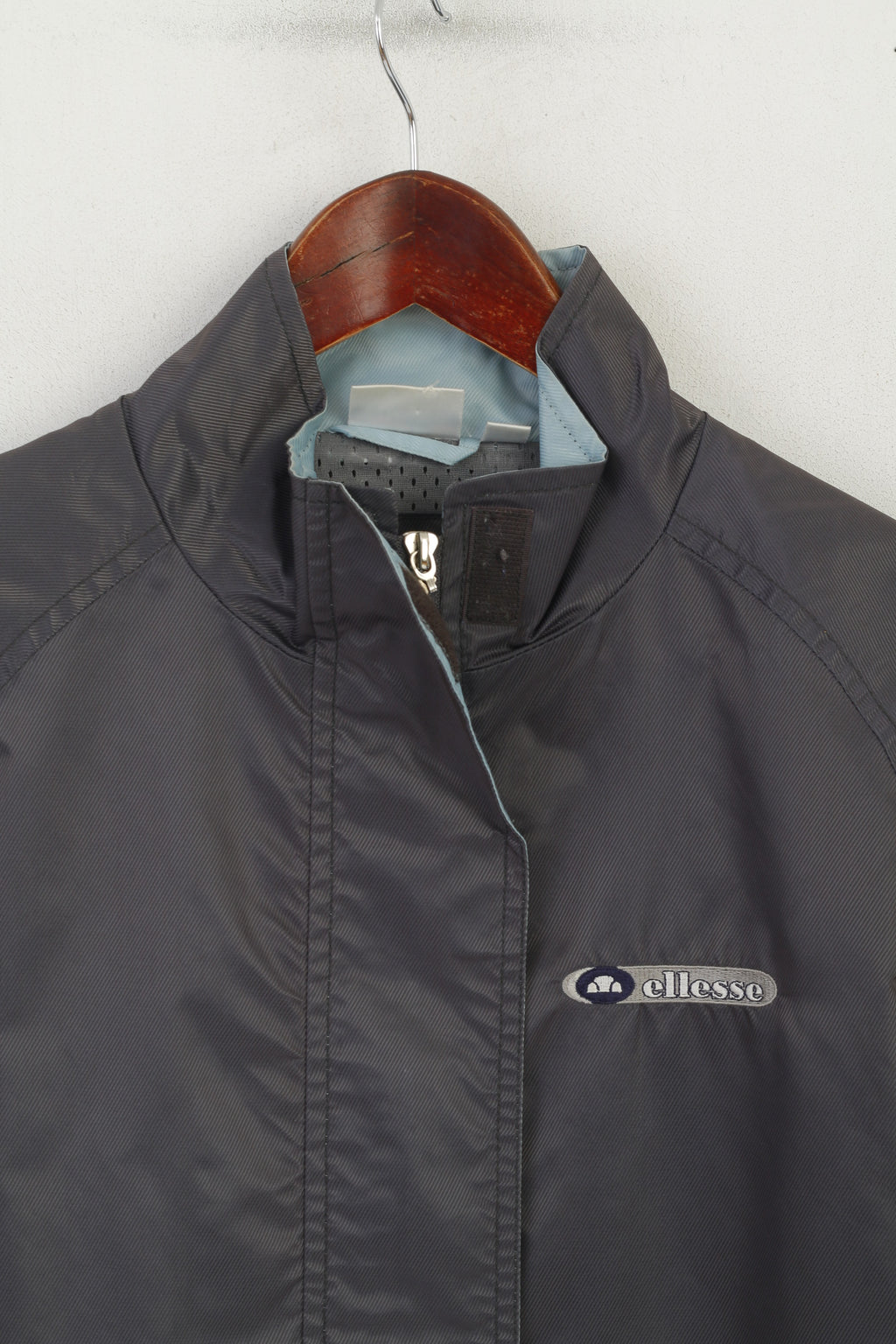 Ellesse Femme 12 M Veste Gris Brillant Léger Coupe-Vent Fermeture Éclair Complète