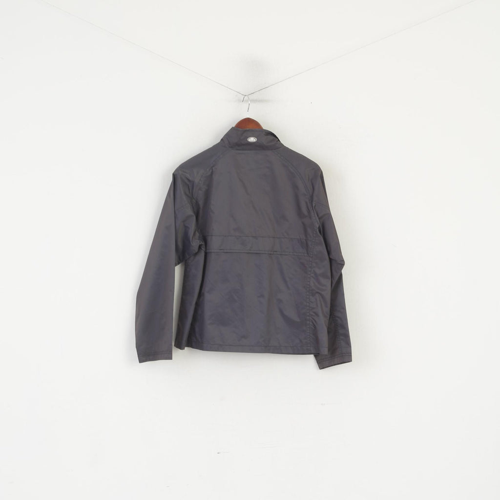 Ellesse Femme 12 M Veste Gris Brillant Léger Coupe-Vent Fermeture Éclair Complète