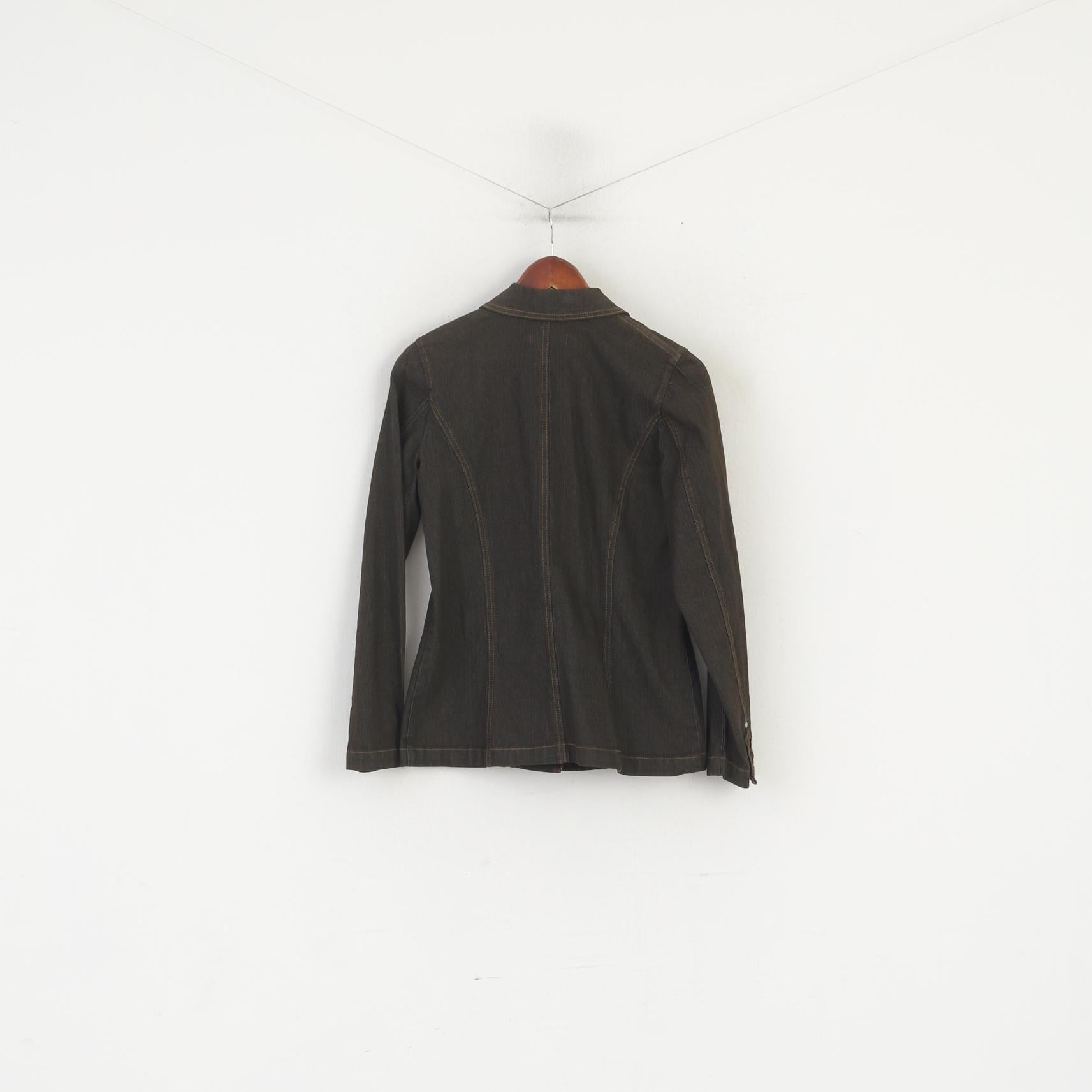 Micha Femme 36 S Veste en Jean Marron Coton Vintage Années 90 Classique Jeans Blazer