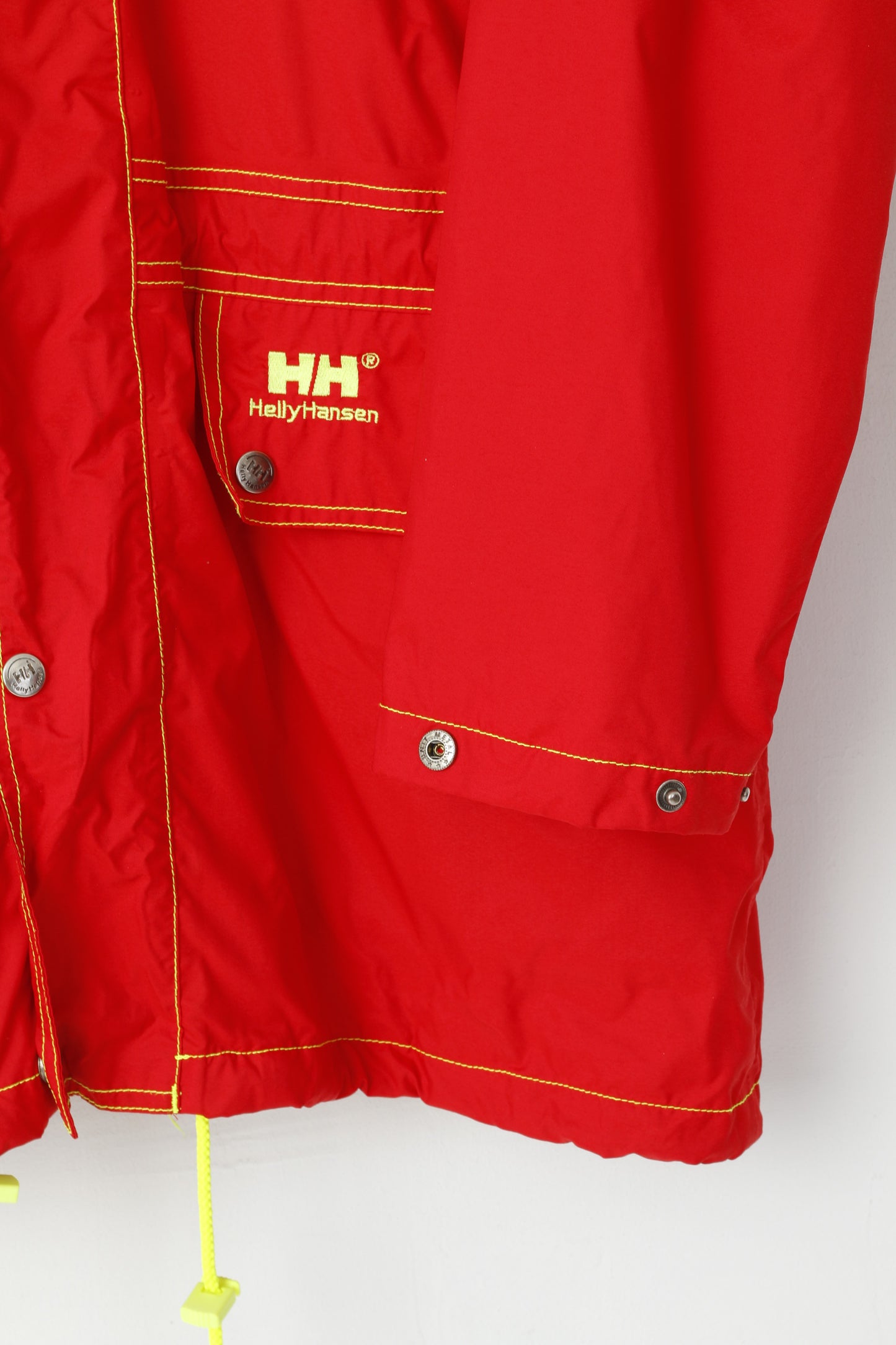 Helly Hansen Men L Jacket Red Outdoor Hooded Parka Full Zipper Sailing Top