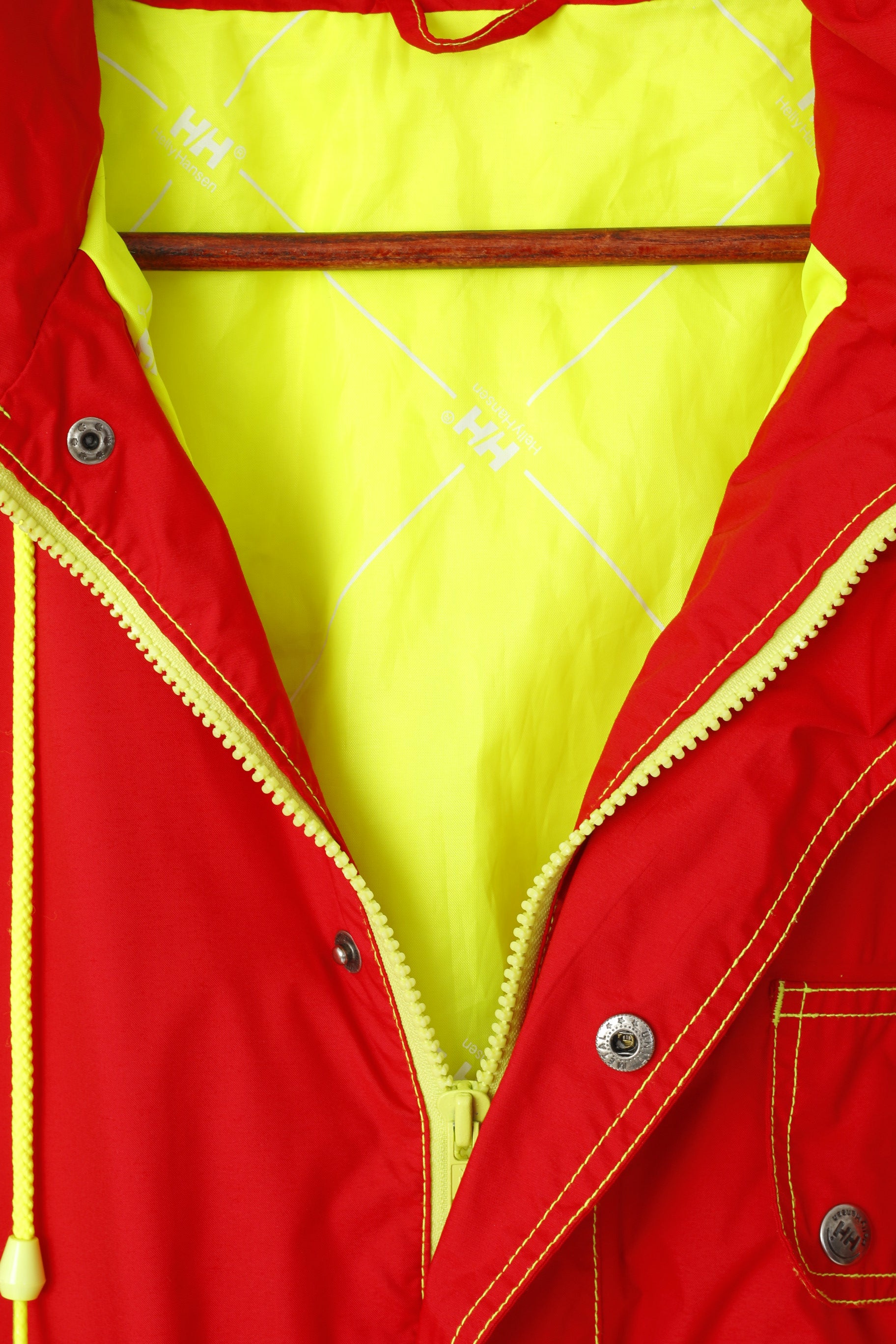 Helly Hansen Men L Jacket Red Outdoor Hooded Parka Full Zipper Sailing Top