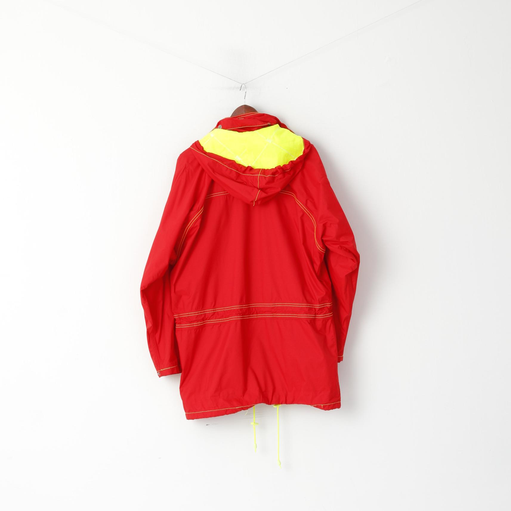 Helly Hansen Men L Jacket Red Outdoor Hooded Parka Full Zipper Sailing Top