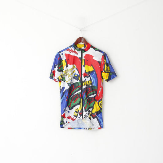 Swiss Bicycle Team Max Hurzeler Hommes L Chemise de cyclisme Maillot multicolore Vélo Fermeture éclair complète