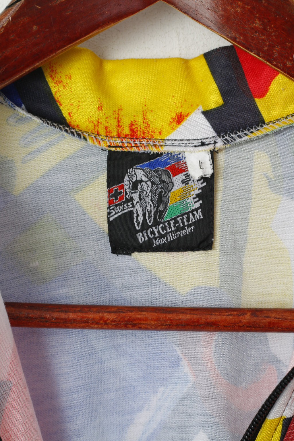 Swiss Bicycle Team Max Hurzeler Men L Cycling Shirt Multicolor Jersey Bike Full Zipper Top