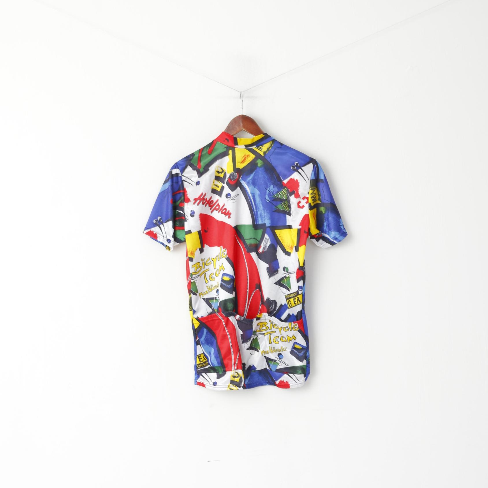 Swiss Bicycle Team Max Hurzeler Men L Cycling Shirt Multicolor Jersey Bike Full Zipper Top