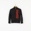 Puma Boys 164 14 Age Sweatshirt  Black Zip Up Sport Logo Oldschool Top