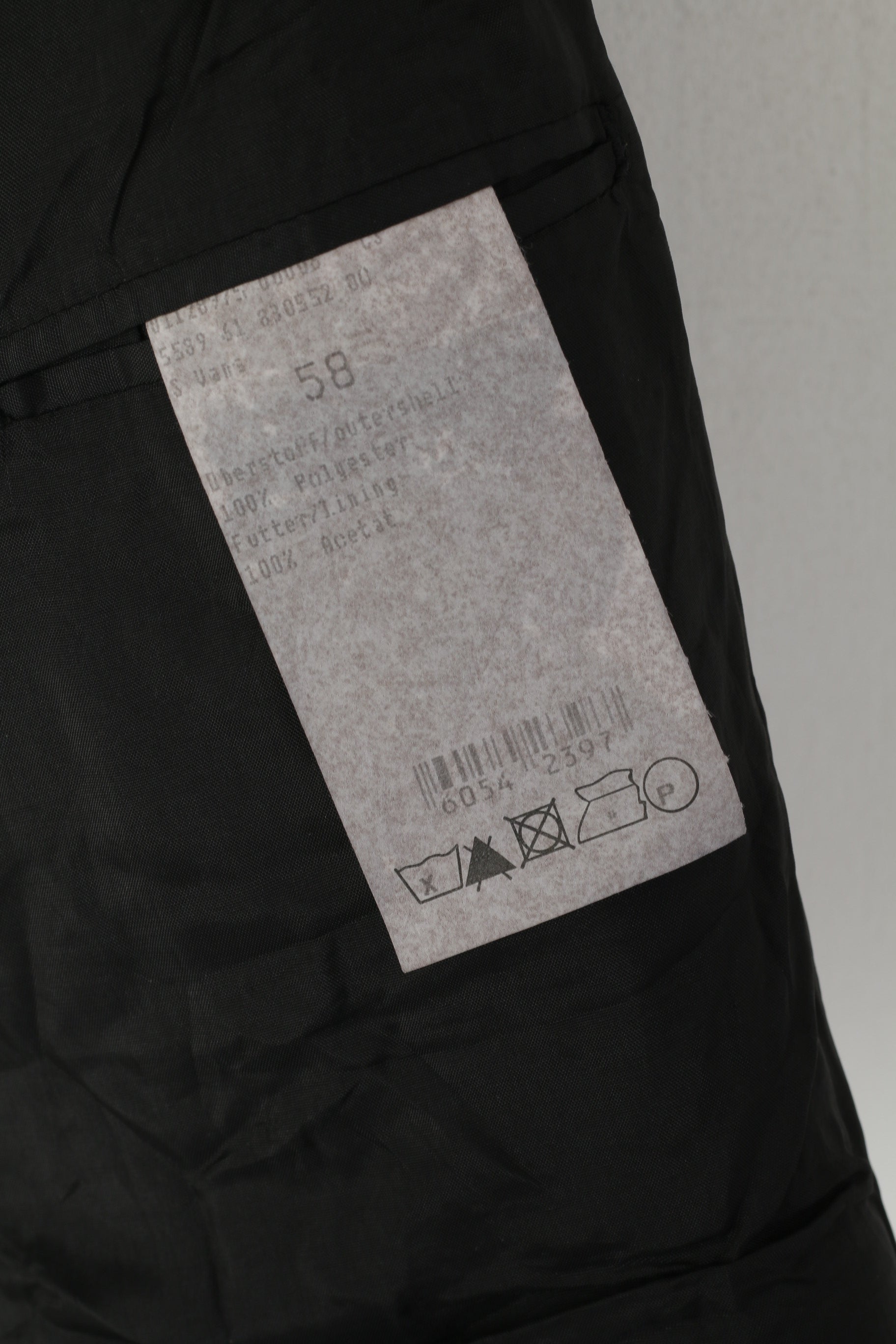 J. Philipp Belara Men 58 XL Blazer Black 2w1 Funel Neck Single Breasted Jacket