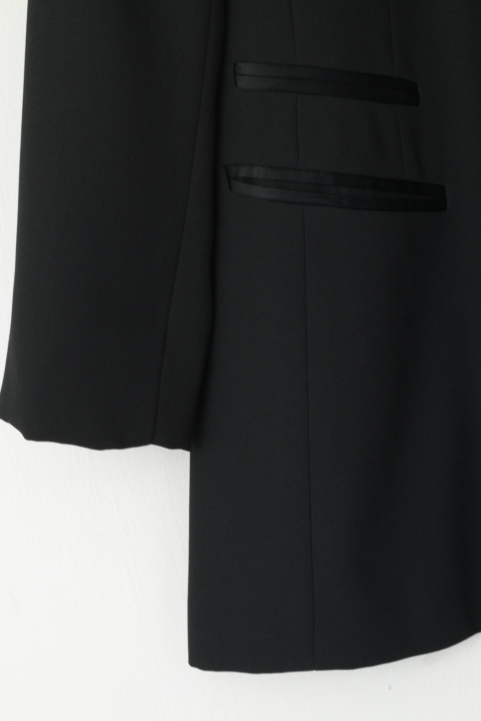 Giacca Genevieve Collection da donna 40 M Blazer nero lucido con spalline vintage con diamanti