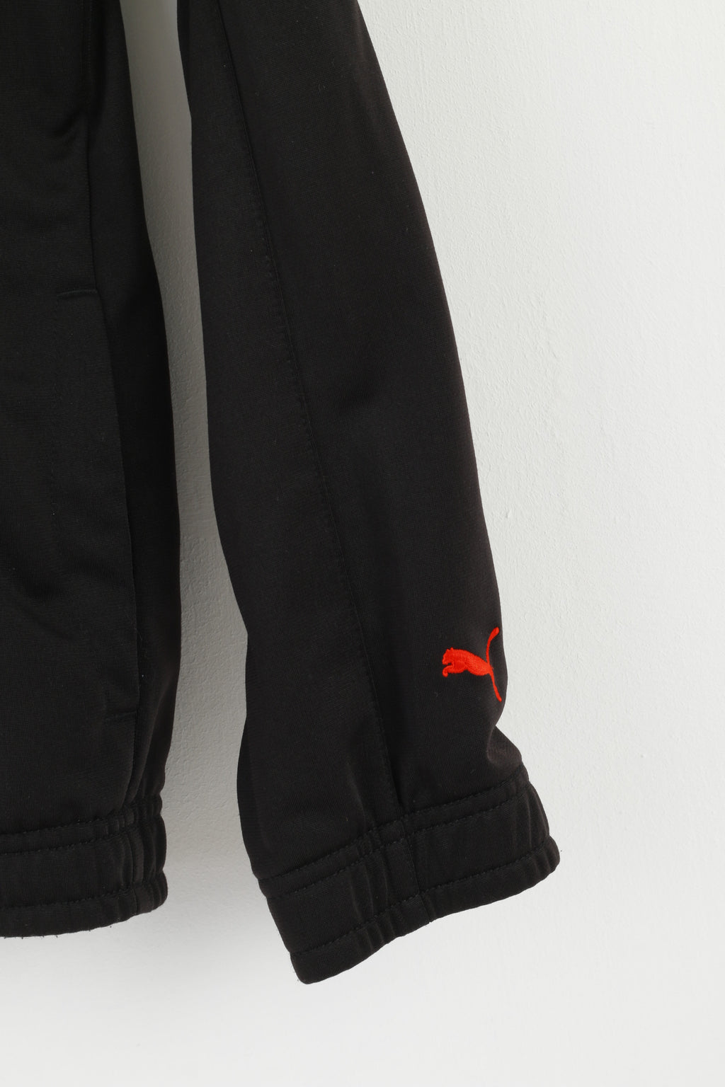 Puma Garçons 164 14 Âge Sweatshirt Noir Zip Up Sport Logo Oldschool Haut