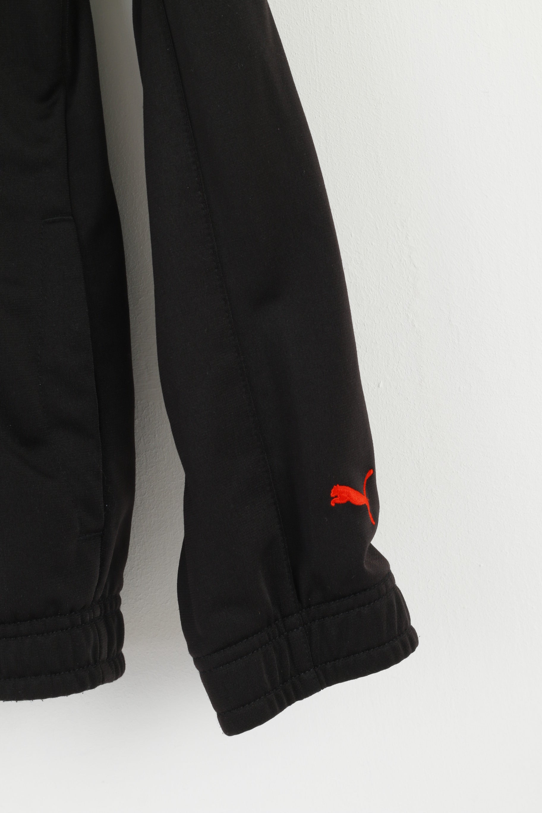 Felpa Puma da ragazzo 164 14 anni Felpa nera con zip Sport Logo Oldschool