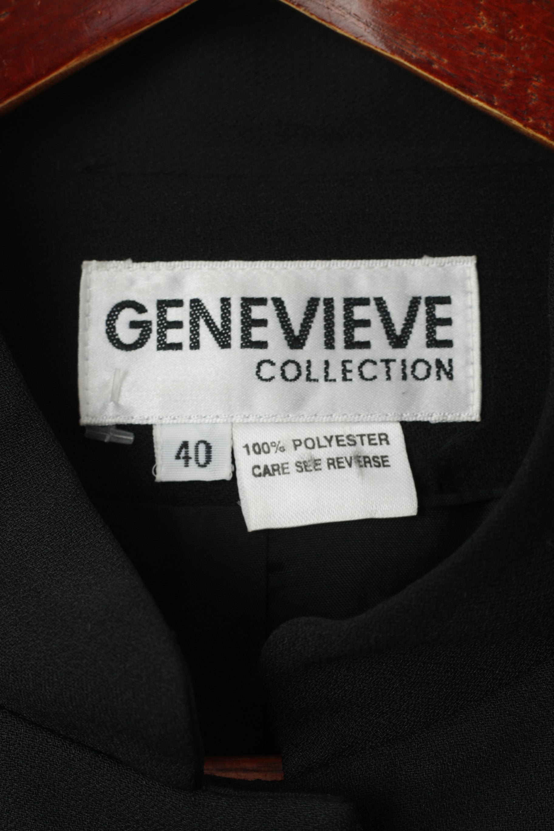 Giacca Genevieve Collection da donna 40 M Blazer nero lucido con spalline vintage con diamanti