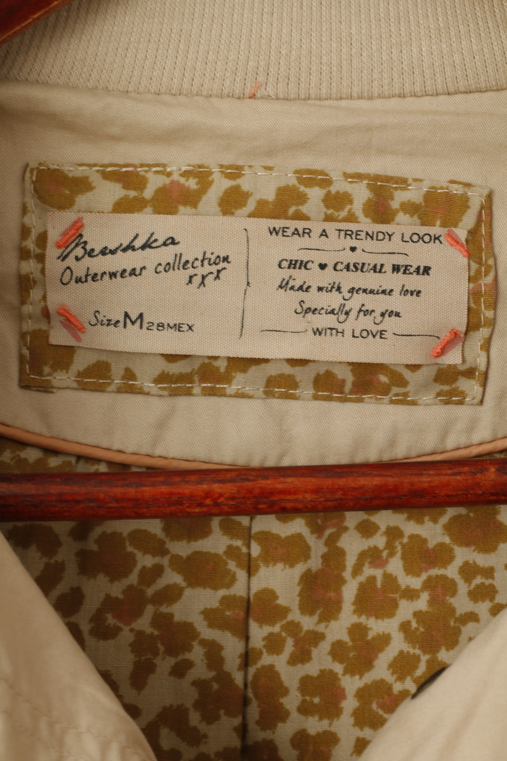 Bershka Femme M (S) Veste Beige Courte En Coton Poches Pression Haut De Sport